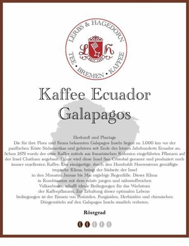 Caffè ecuador galapagos - ecuador, 1kg